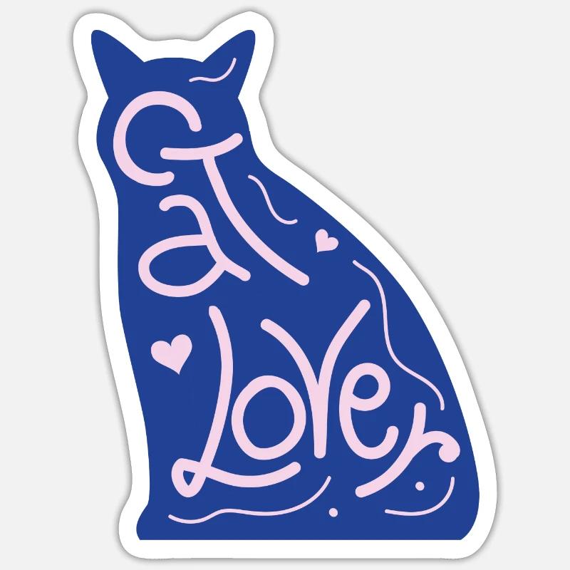 Katze - Sticker Größe S (10 x 10 cm) - Mattweiß
