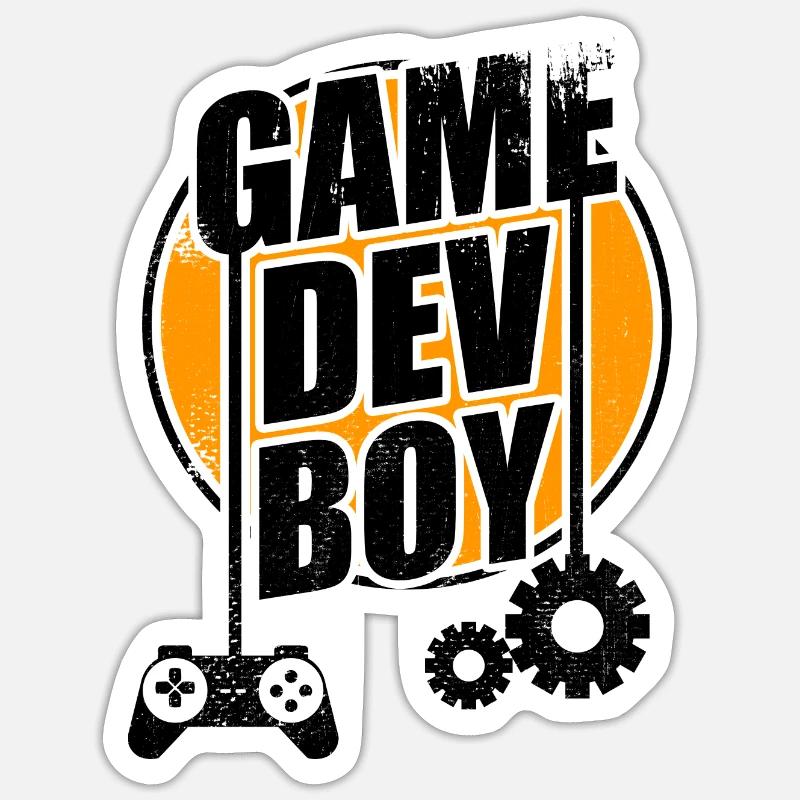 Jeu Dev Boy - Sticker taille S (10 x 10 cm) - blanc mat