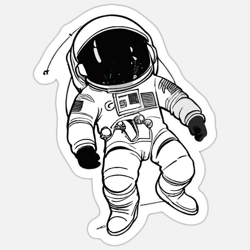 Astronaut - Sticker Größe S (10 x 10 cm) - Mattweiß
