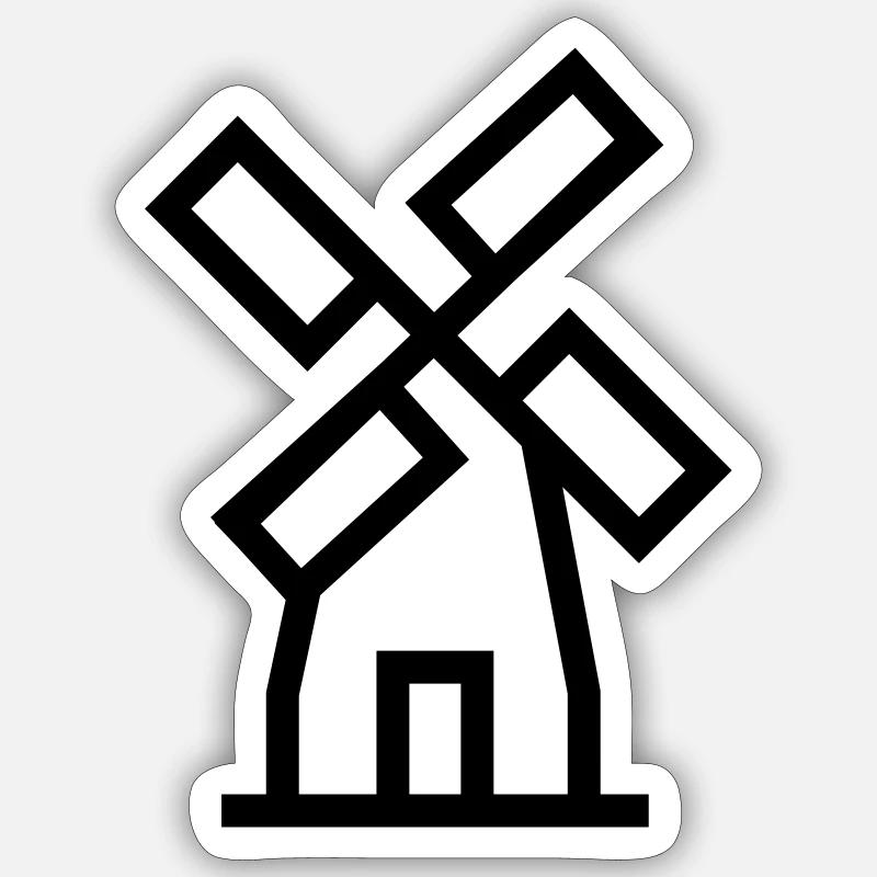 Windmill windmill air energy - Sticker size S (10 x 10 cm) - white matte