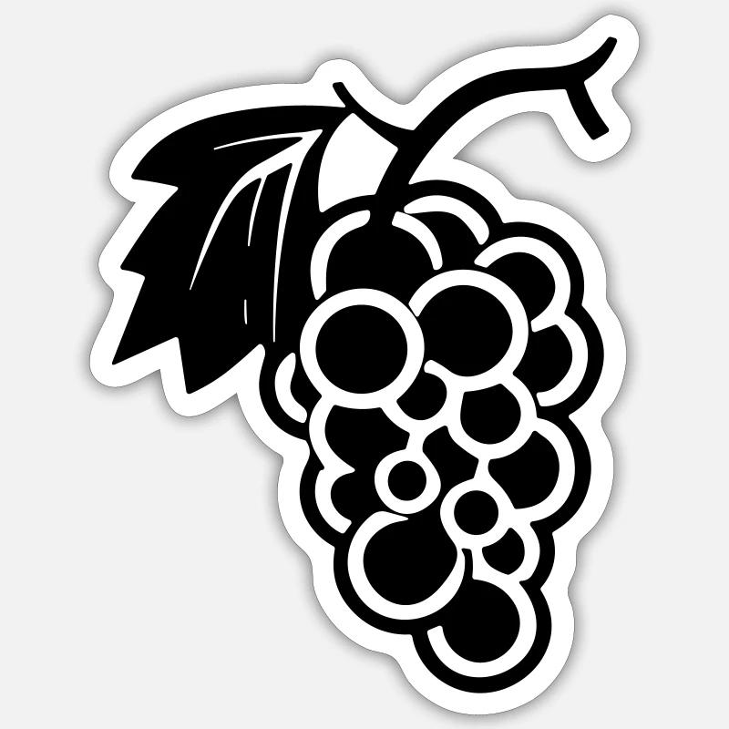 Grappe de raisin - Sticker taille S (10 x 10 cm) - blanc mat