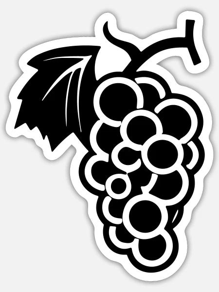 Weintraube - Sticker Größe S (10 x 10 cm) - Mattweiß