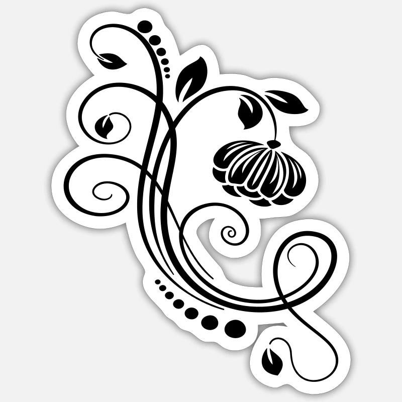 filigrane Blume - Sticker Größe S (10 x 10 cm) - Mattweiß