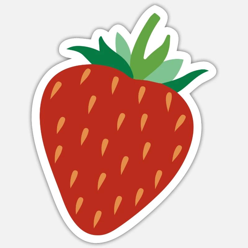 Erdbeere - Sticker Größe S (10 x 10 cm) - Mattweiß
