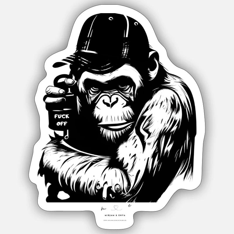 Monkey Sticker Größe S (10 x 10 cm)