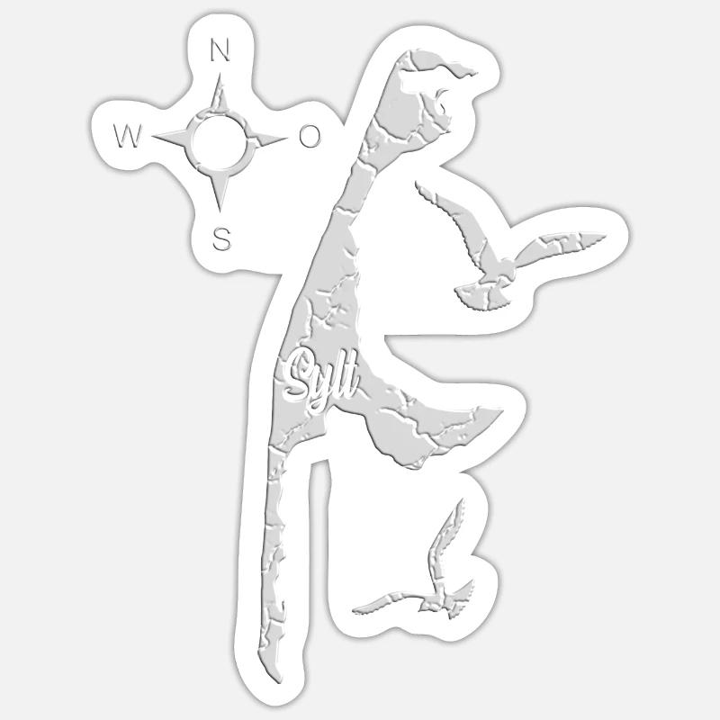 Sylt mon île - Sticker taille S (10 x 10 cm) - blanc mat