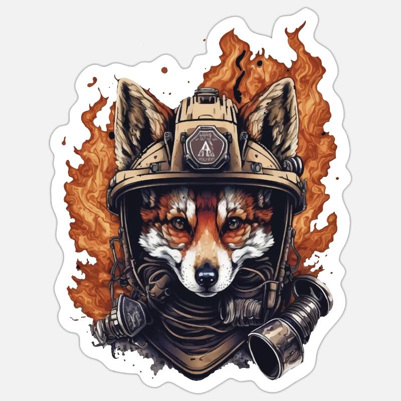 Fuchs Fire Brigade - Sticker size S (10 x 10 cm) - white matte