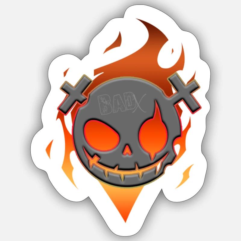 Comic Flame Skull Sticker size S (10 x 10 cm)