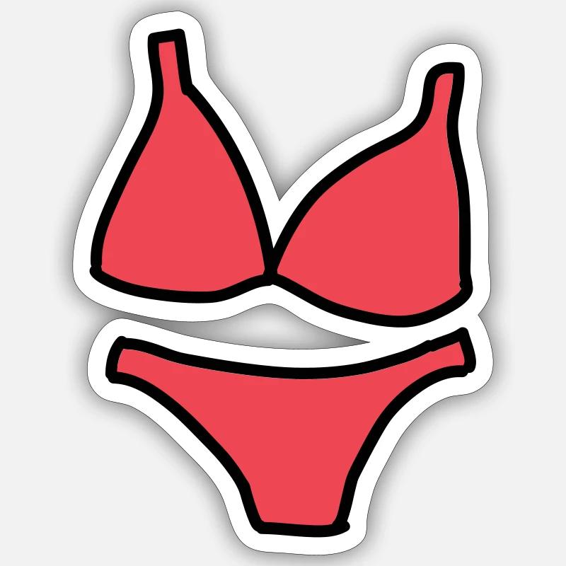 Bikini - Sticker Größe S (10 x 10 cm) - Mattweiß