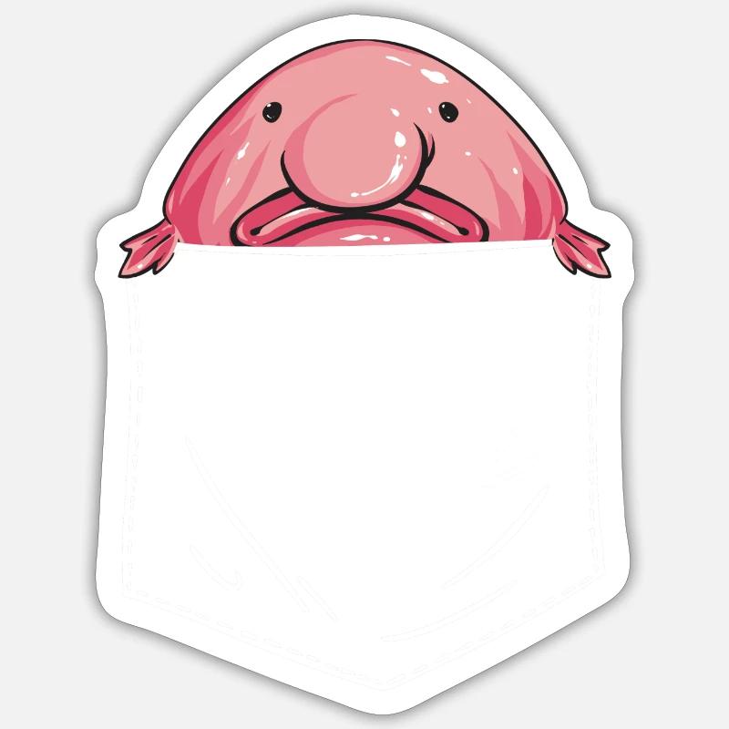 Poisson blob - Sticker taille S (10 x 10 cm) - blanc mat