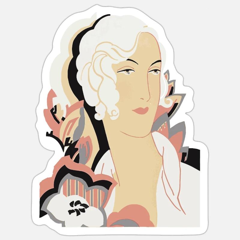 Mode Frau - Sticker Größe S (10 x 10 cm) - Mattweiß
