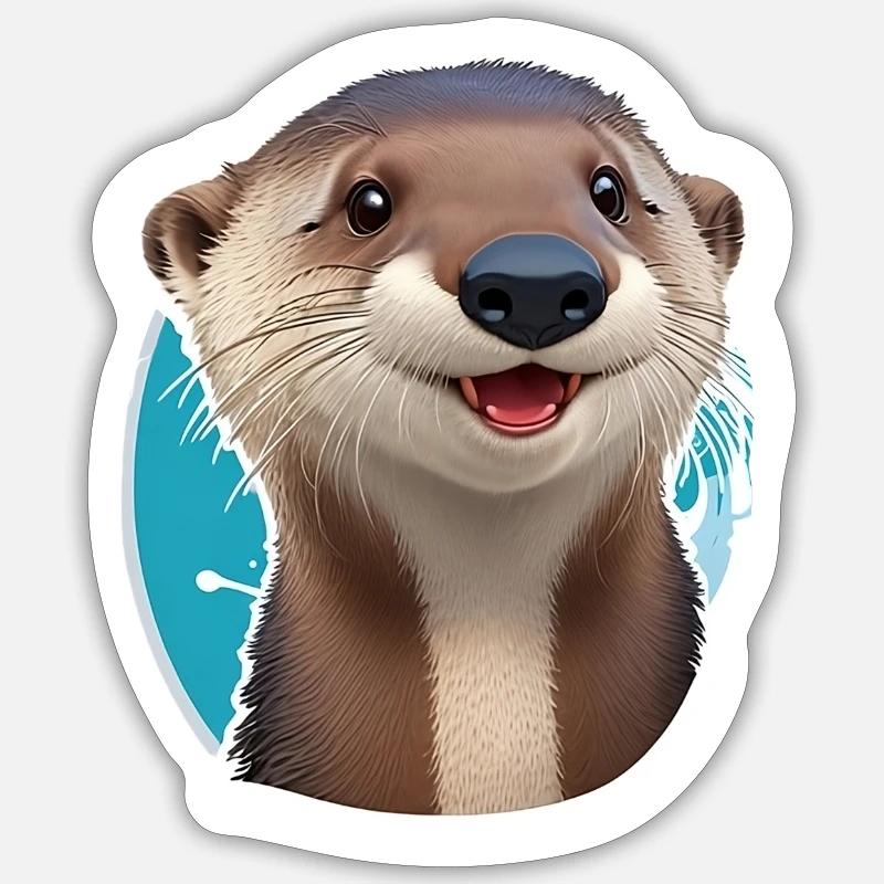 Otter cute - Sticker size S (10 x 10 cm) - white matte
