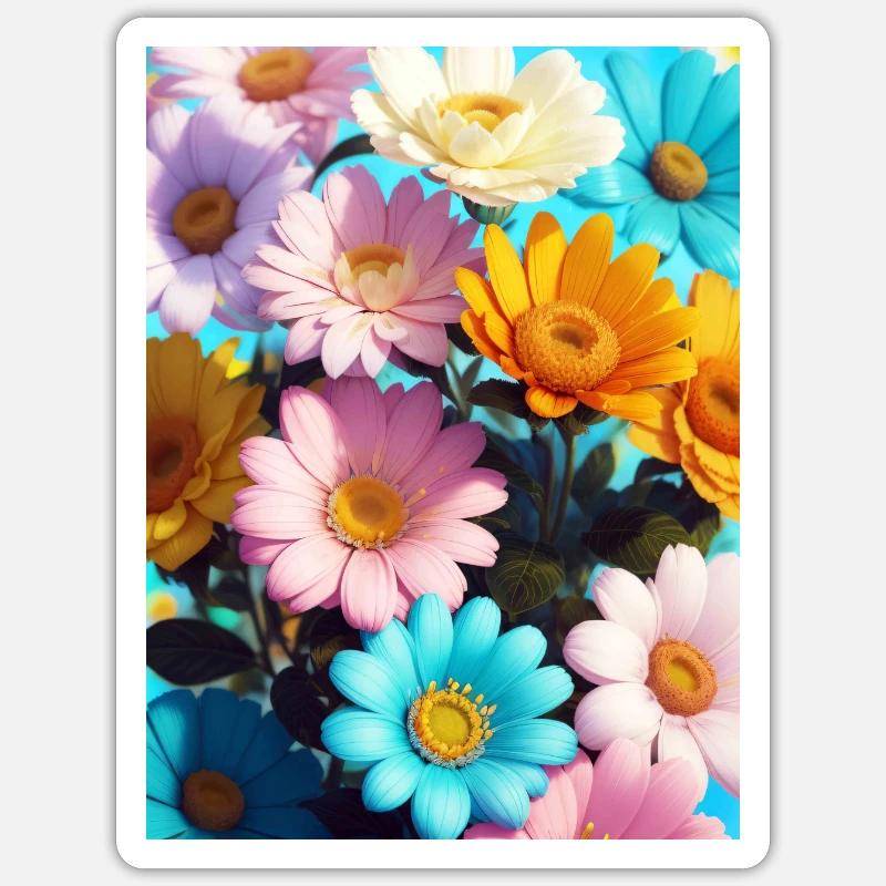 Blumen 68 - Sticker Größe S (10 x 10 cm) - Mattweiß