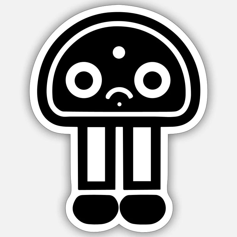 Small robot - Sticker size S (10 x 10 cm) - white matte