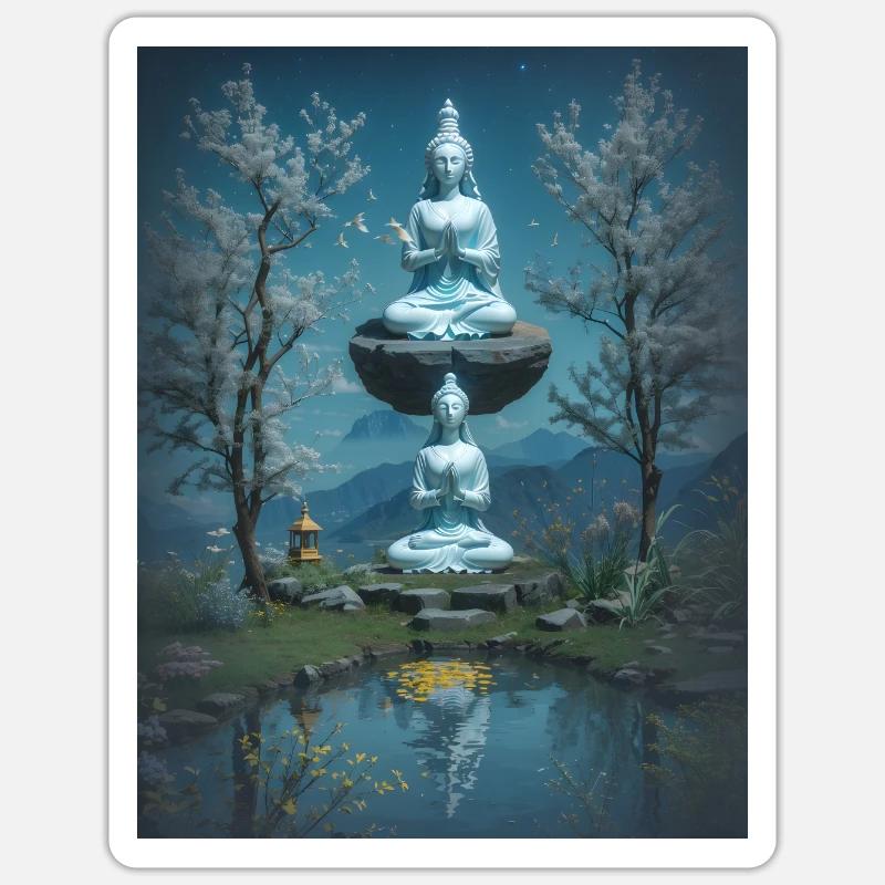 Einklang & Harmonie - Sticker Größe S (10 x 10 cm) - Mattweiß