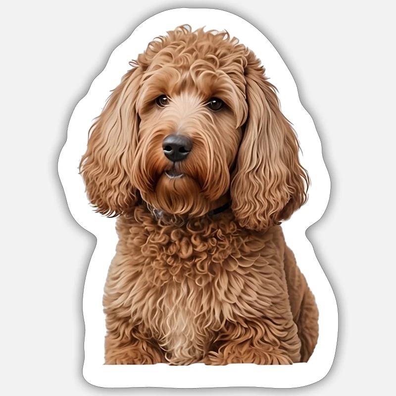 Caniche - Sticker taille S (10 x 10 cm) - blanc mat