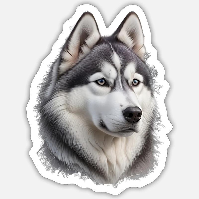 Husky - Sticker size S (10 x 10 cm) - white matte