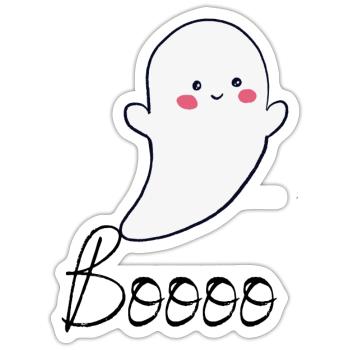 Halloween Gespenst - Boooo Gespenst - Süß - Sticker Größe S (10 x 10 cm) - Mattweiß - Vorne