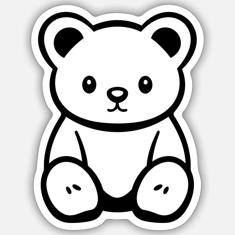 Petit ours - Sticker taille S (10 x 10 cm) - blanc mat