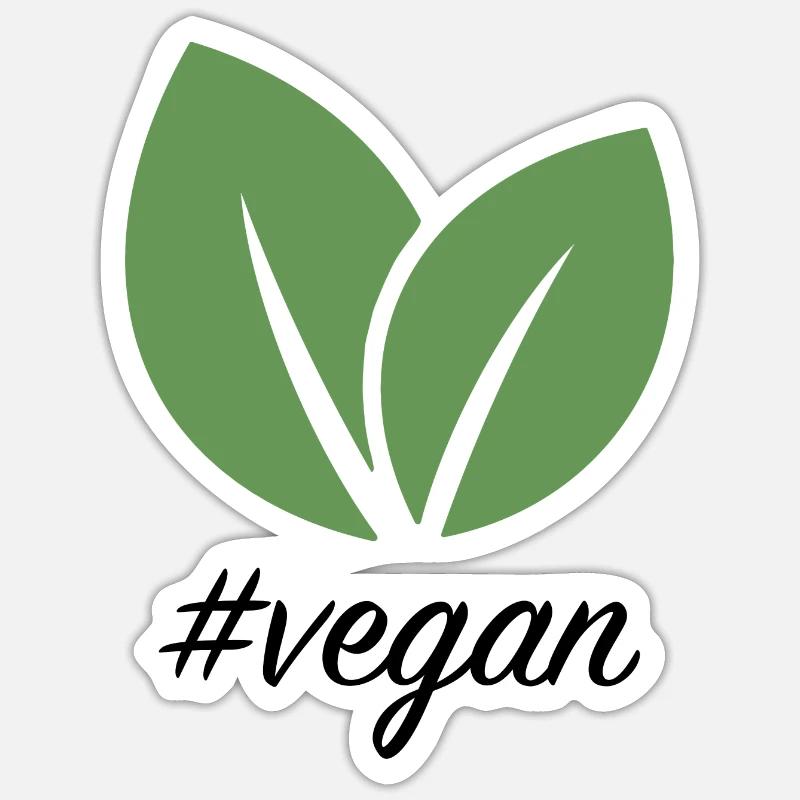 #vegan Design végétalien - Sticker taille S (10 x 10 cm) - blanc mat
