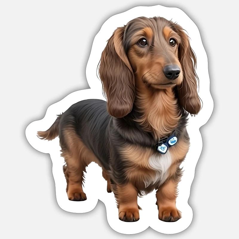 Dackel - Sticker størrelse S (10 x 10 cm) - mat hvid