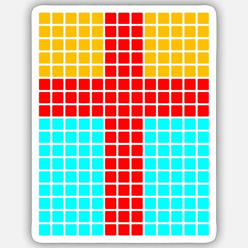 Cross Grid Pattern - Sticker size S (10 x 10 cm) - white matte