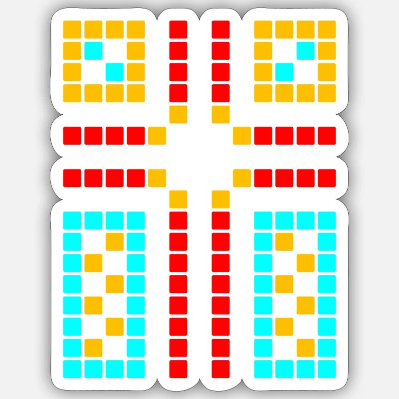 Pattern with Cross / Vector Graphic Sticker size S (10 x 10 cm)