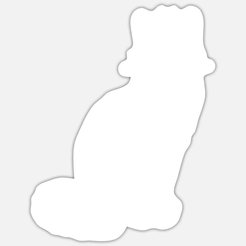 Chat Chat Pet - Sticker taille S (10 x 10 cm) - blanc mat