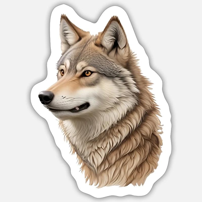 Wolf - Sticker size S (10 x 10 cm) - white matte