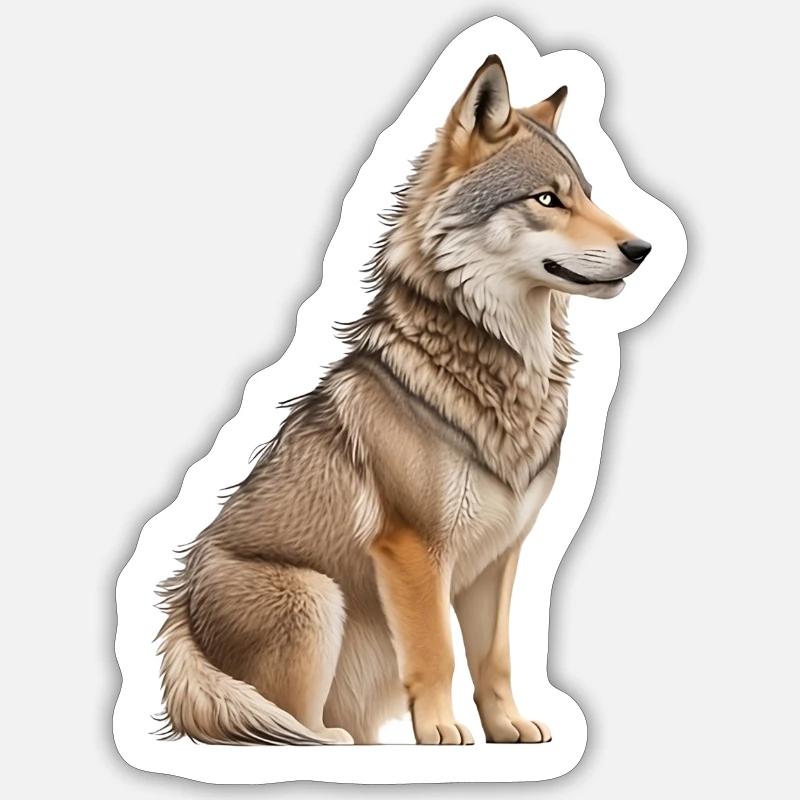 Wolf - Sticker Größe S (10 x 10 cm) - Mattweiß