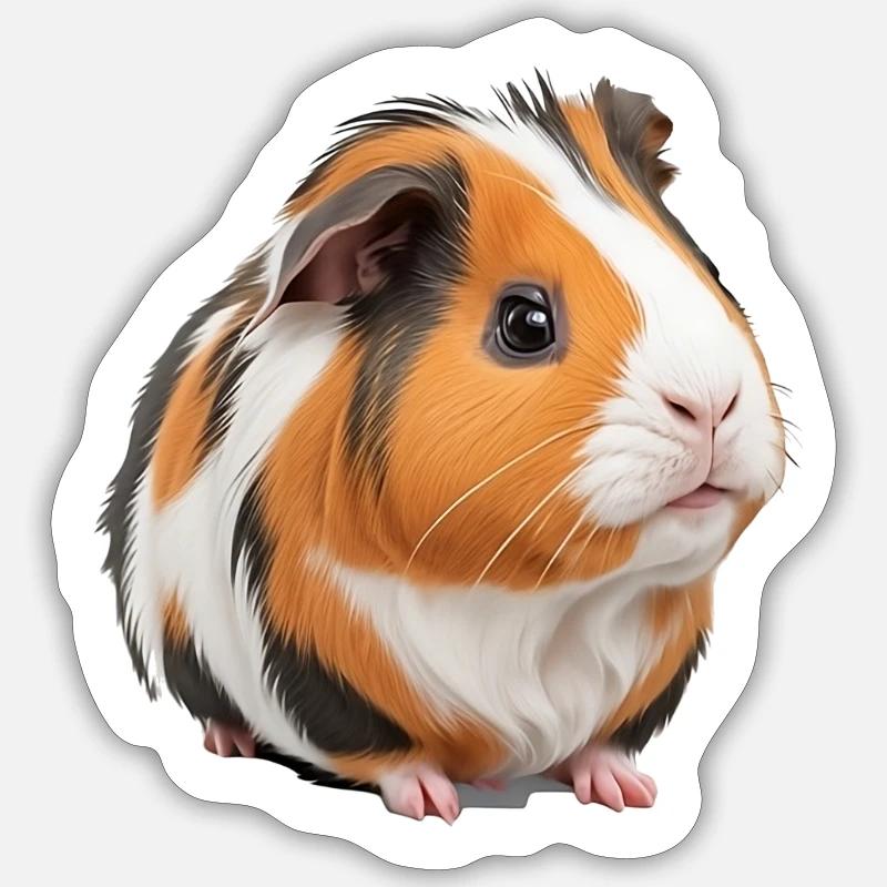 Cochon d’Inde mignon Sticker taille S (10 x 10 cm)