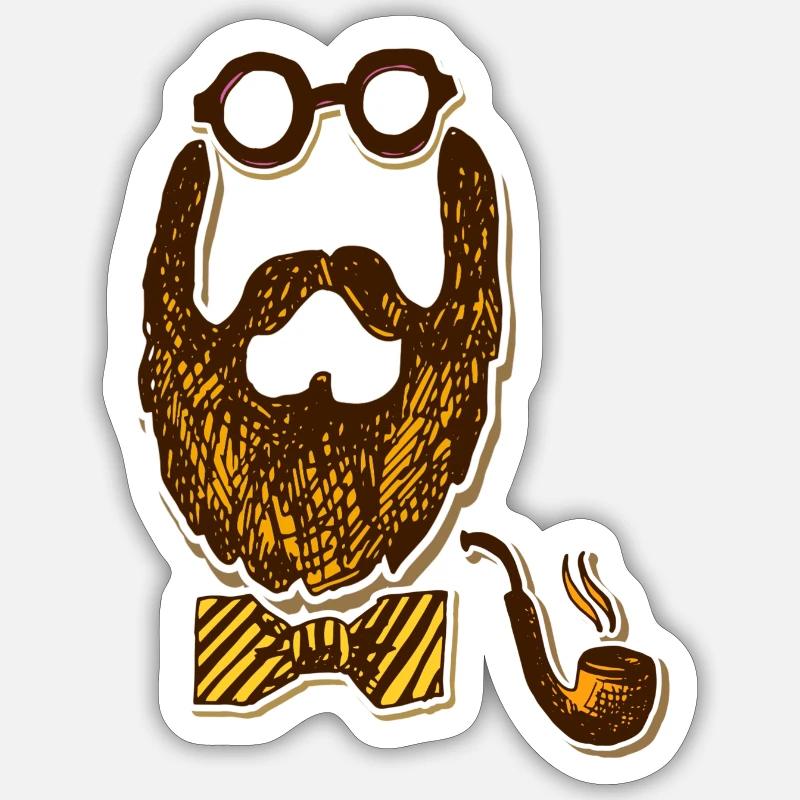 Men with Beard - Sticker Größe S (10 x 10 cm) - Mattweiß