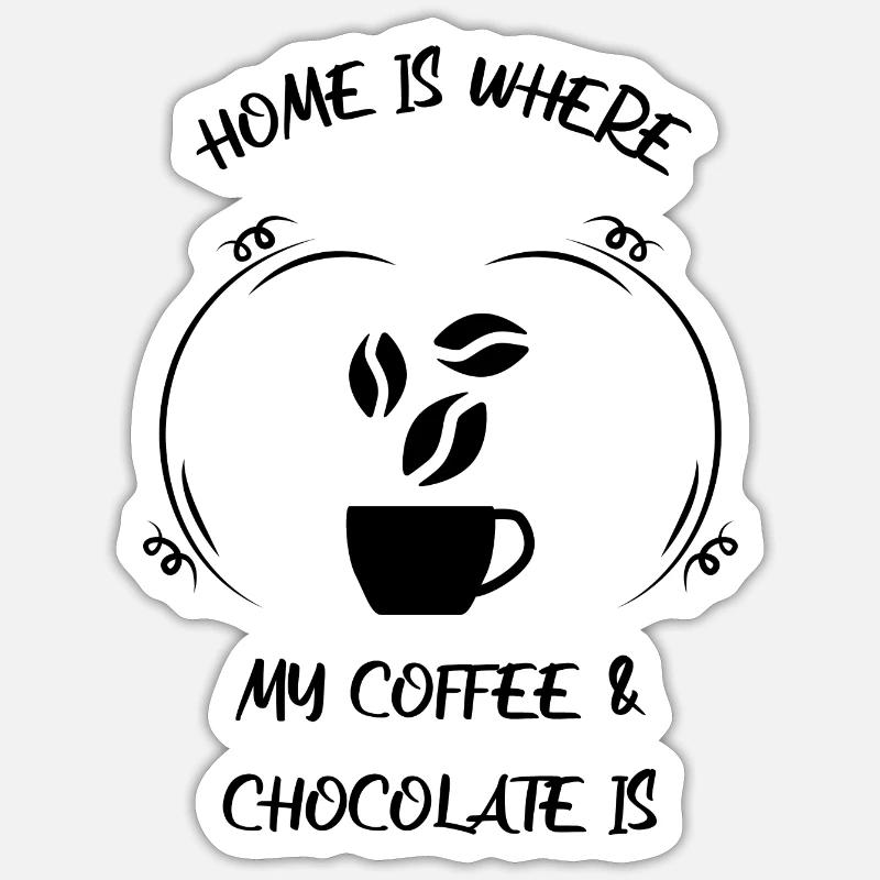 Kaffee Espresso Käffchen & Schokolade Sticker Größe S (10 x 10 cm)