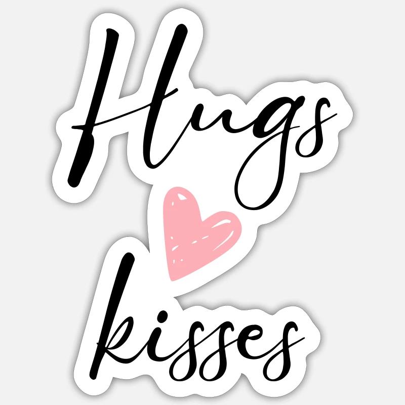 Câlins & baisers - Sticker taille S (10 x 10 cm) - blanc mat