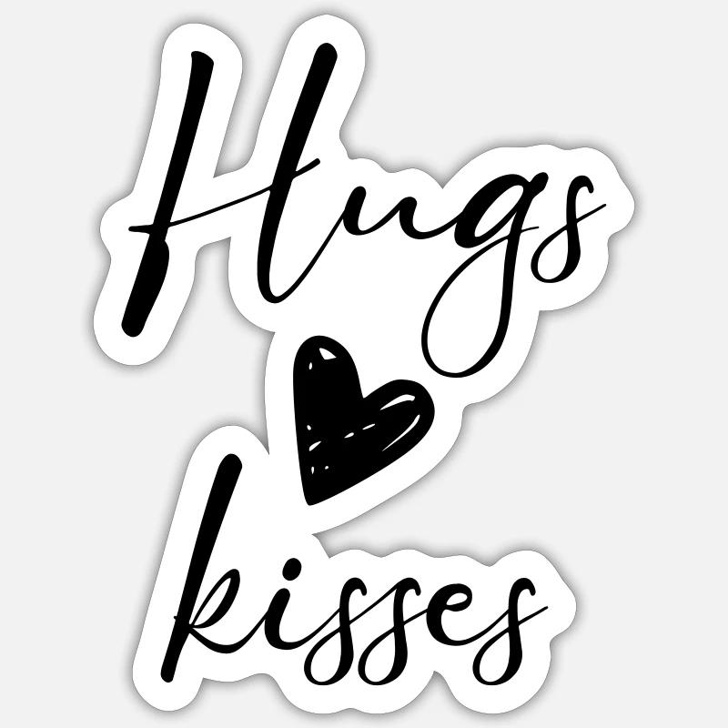 Câlins Bisous - Sticker taille S (10 x 10 cm) - blanc mat