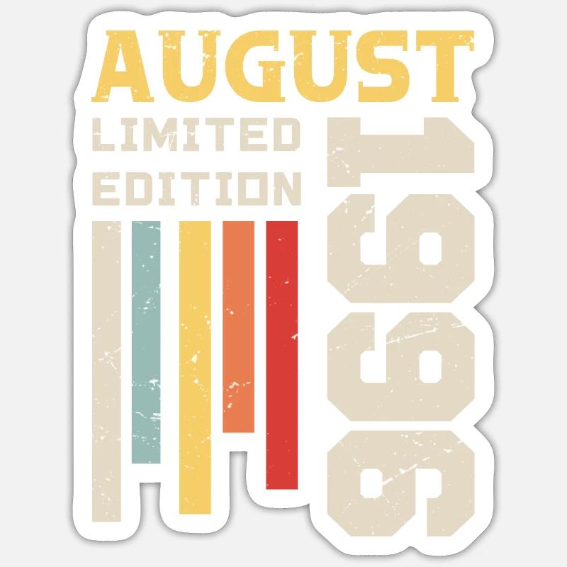 August 1996 - Geburtstagsgeschenk August 1996 August Sticker Größe S (10 x 10 cm)