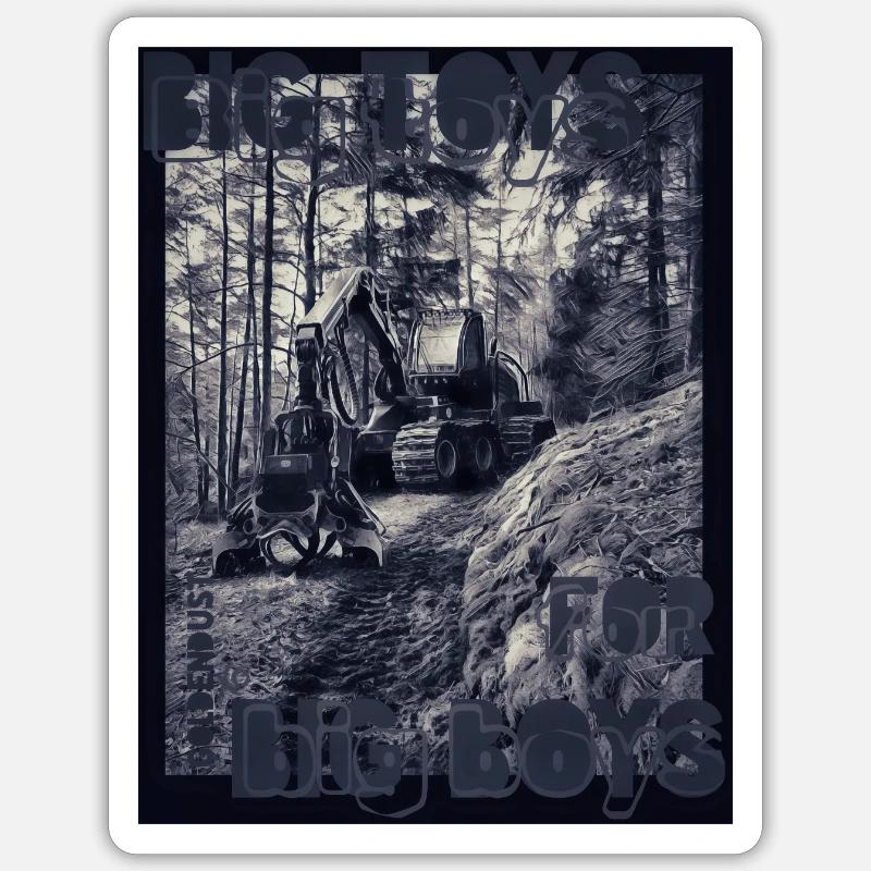 Abatteuse - Moissonneuse-batteuse équipement forestier bois XO750 Sticker taille S (10 x 10 cm)