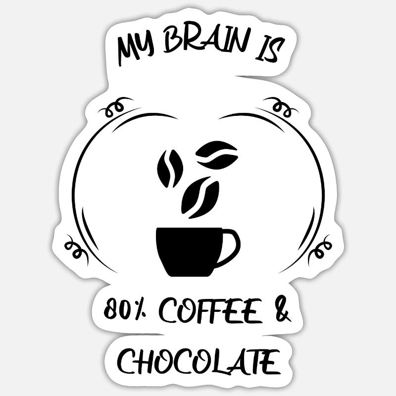 Kaffee Espresso Käffchen & Schokolade - Sticker Größe S (10 x 10 cm) - Mattweiß