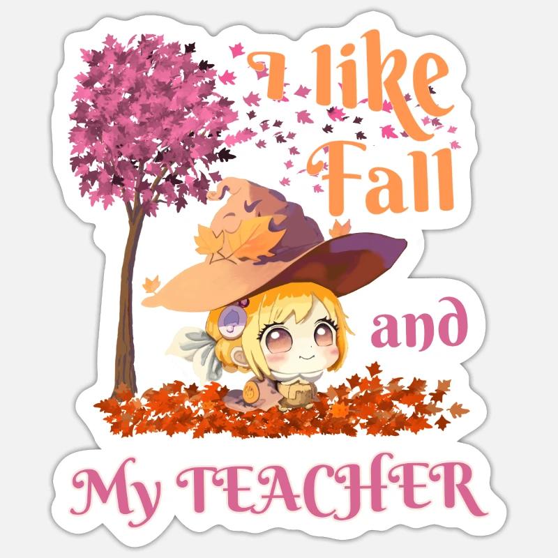 J’aime Fall et mon professeur Sticker taille S (10 x 10 cm)