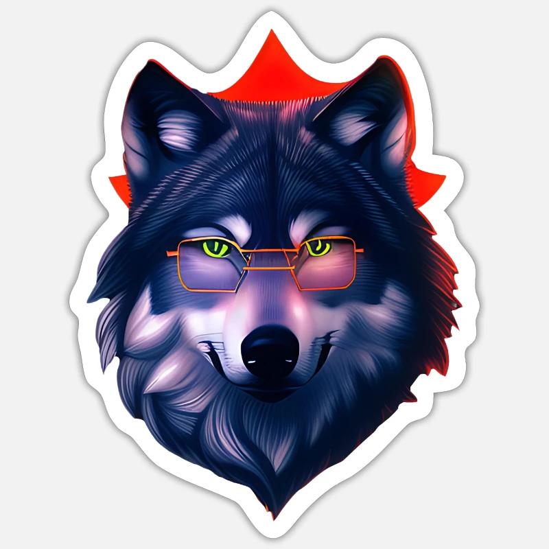 Wolf - Sticker Größe S (10 x 10 cm) - Mattweiß