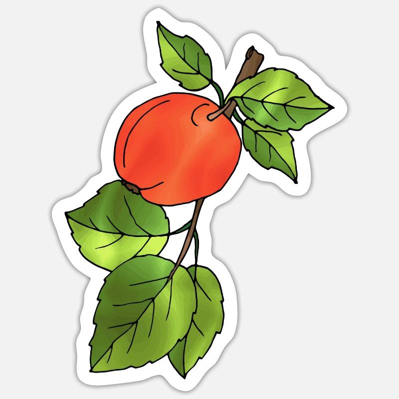 Apfel - Sticker Größe S (10 x 10 cm) - Mattweiß