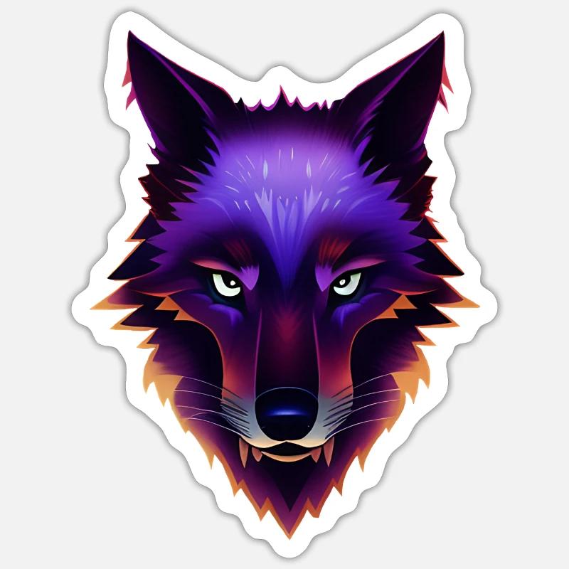 Wolf - Sticker Größe S (10 x 10 cm) - Mattweiß