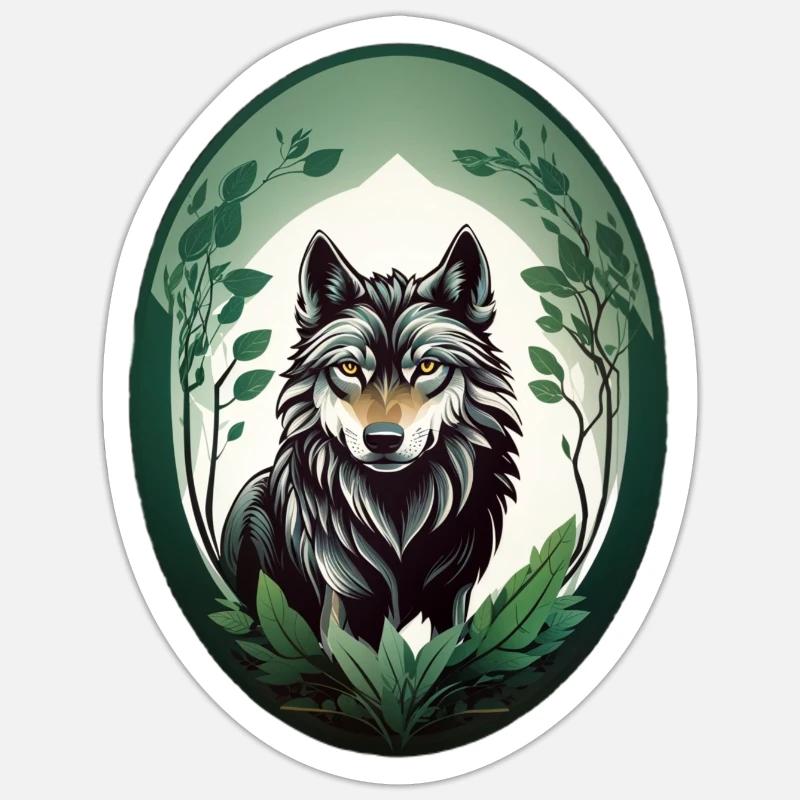 Waldbewohner Wolf Sticker Größe S (10 x 10 cm)