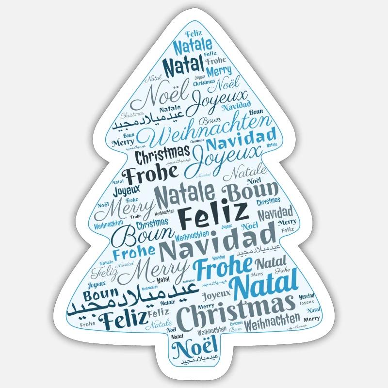 Dicton drôle de Noël - Sticker taille S (10 x 10 cm) - blanc mat