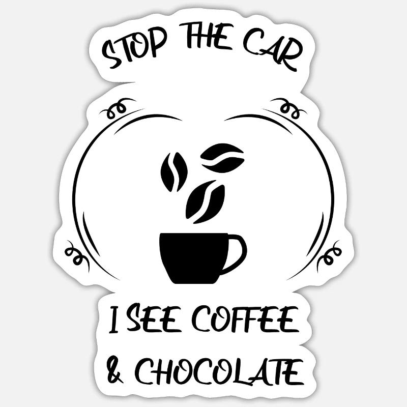 Coffee, espresso, coffee & chocolate - Sticker size S (10 x 10 cm) - white matte