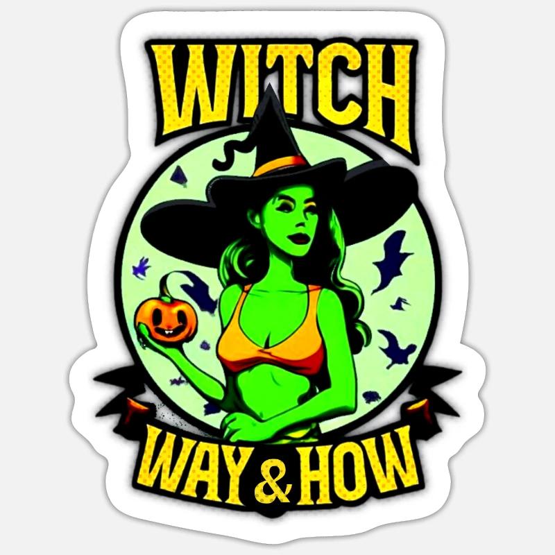 Witch Way & How Sticker size S (10 x 10 cm)