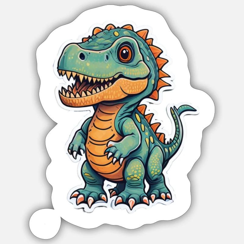 Dino - Sticker taille S (10 x 10 cm) - blanc mat