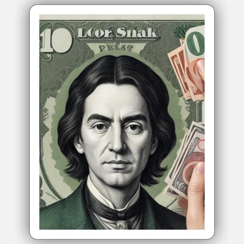 Conception des billets de banque Sticker taille S (10 x 10 cm)