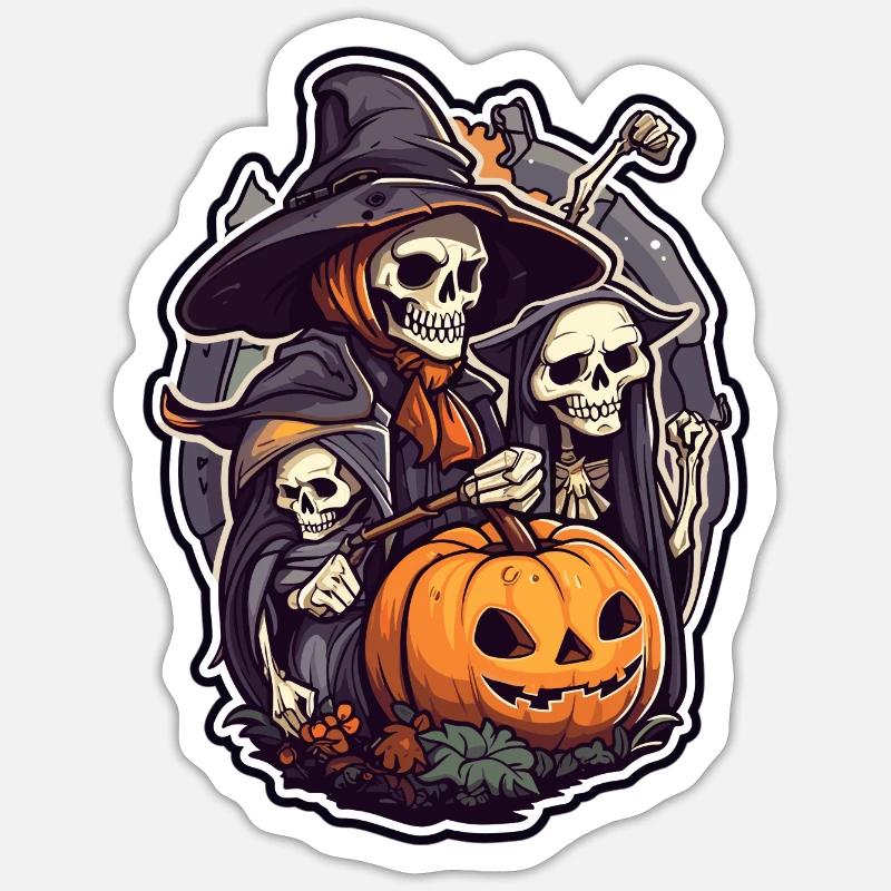 sorcière3 - Sticker taille S (10 x 10 cm) - blanc mat