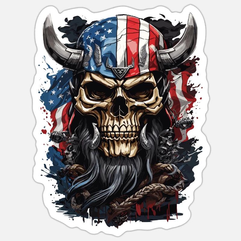 US-Wikinger-Krieger Sticker Größe S (10 x 10 cm)